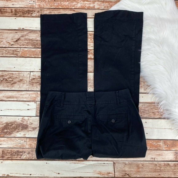 Ann Taylor LOFT Women's Julie Wide Leg Casual Chino Pants Size 6 Black Mid Rise - Picture 6 of 6